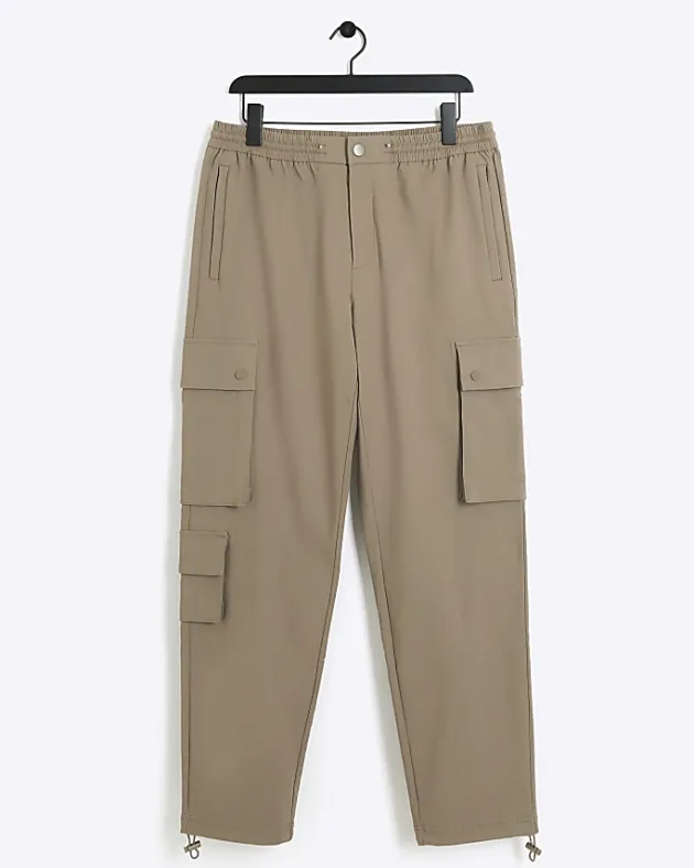 River Island slim fit smart techy cargo trousers< Trousers