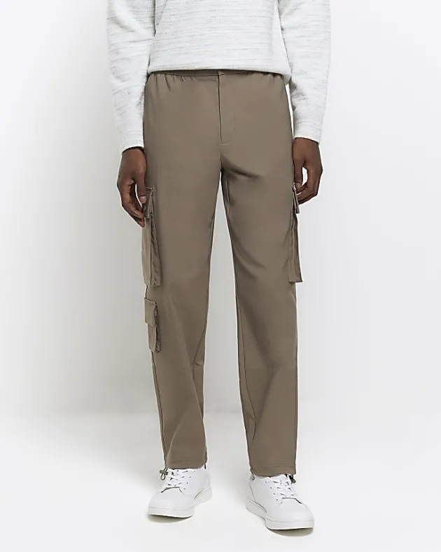 River Island slim fit smart techy cargo trousers< Trousers