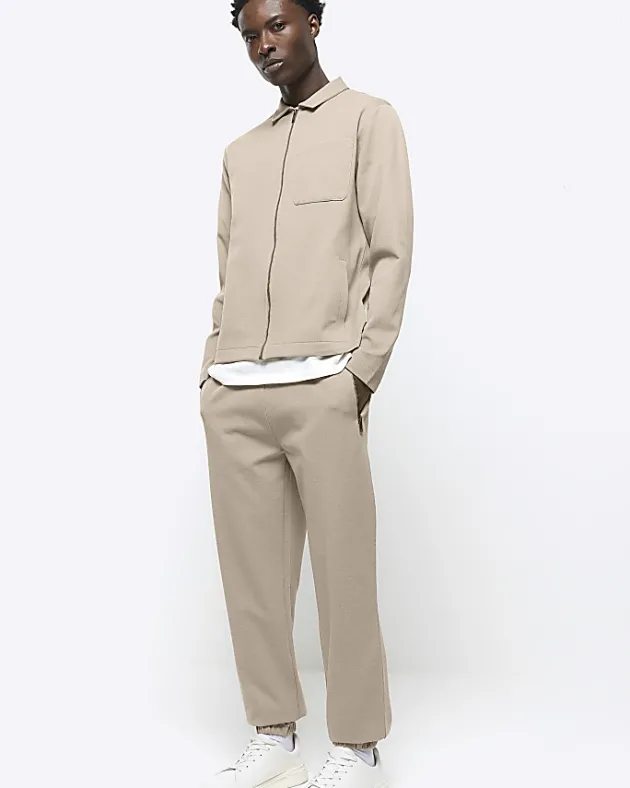 River Island slim fit textured smart joggers< Matching Sets