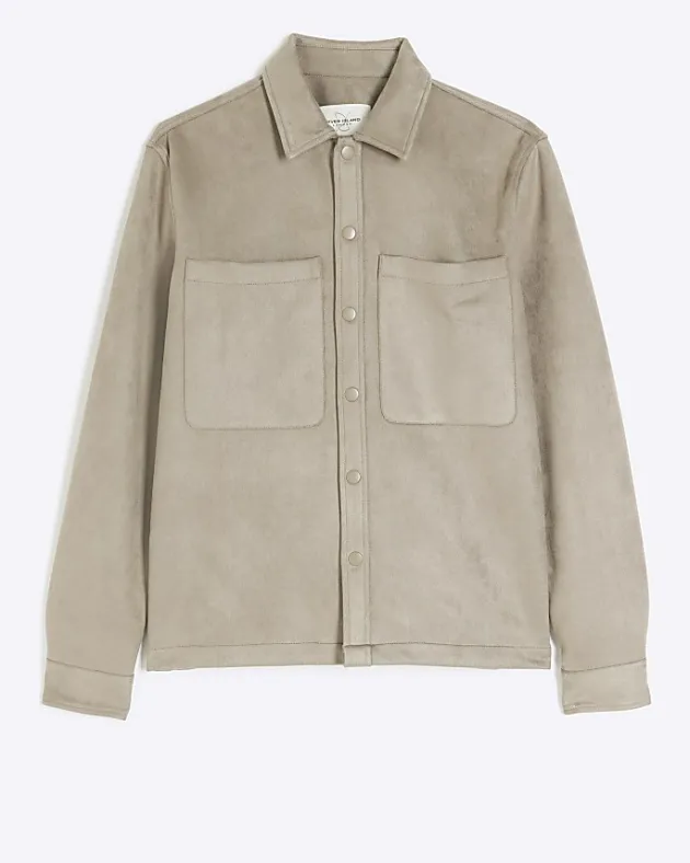 River Island suedette long sleeve shirt< Shirts