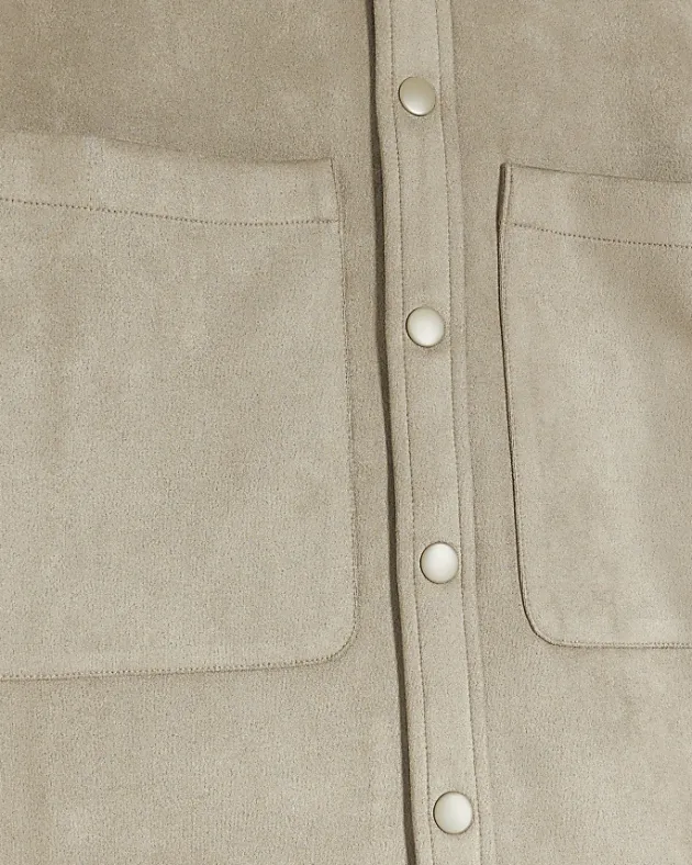 River Island suedette long sleeve shirt< Shirts