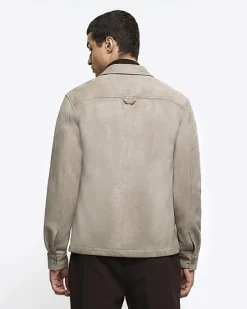 River Island suedette long sleeve shirt< Shirts