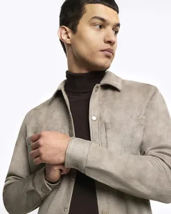 River Island suedette long sleeve shirt< Shirts