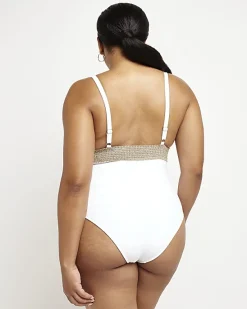 River Island belted swimsuit< Plus
