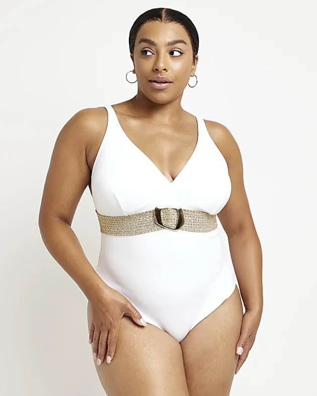 River Island belted swimsuit< Plus