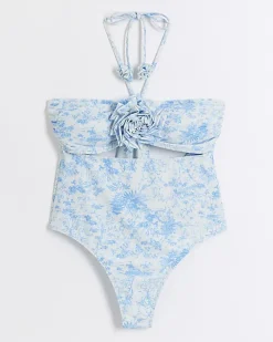 River Island floral corsage swimsuit< Swimwear & Beachwear