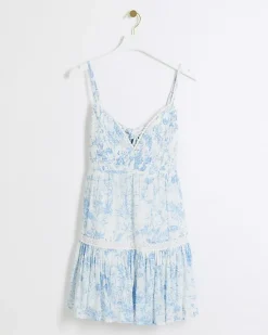 River Island floral plunge beach mini dress< Swimwear & Beachwear
