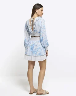 River Island floral shirred mini skirt< Skirts