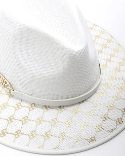 River Island monogram straw fedora hat< Accessories