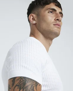 River Island muscle fit brick knit t-shirt< Jumpers & Cardigans