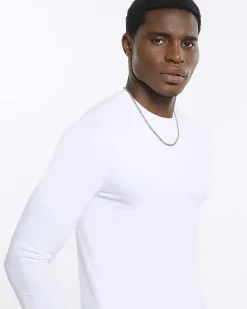 River Island muscle fit long sleeve t-shirt< Essentials