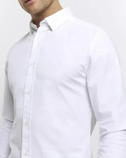 River Island muscle fit oxford smart shirt< Shirts