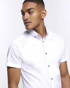 River Island muscle fit short sleeve shirt< Shirts