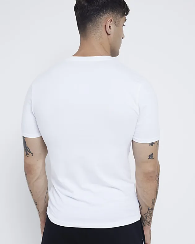 River Island muscle fit V neck t-shirt< Essentials