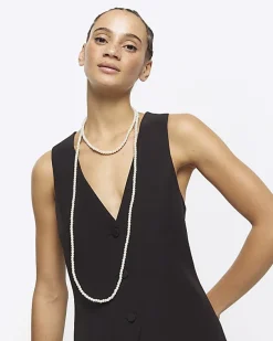 River Island Pearl Wrap Necklace< Jewellery