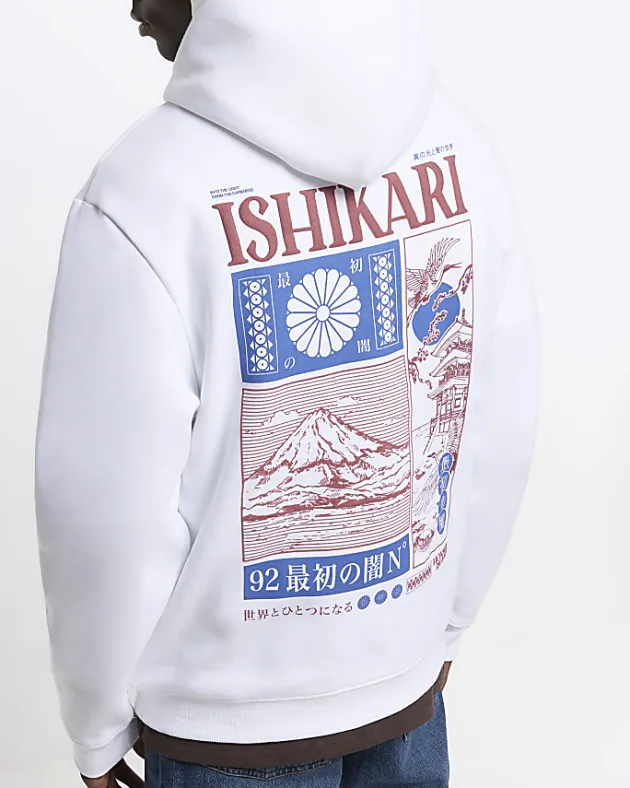 River Island regular fit graphic Japanese hoodie< Hoodies & Sweatshirts
