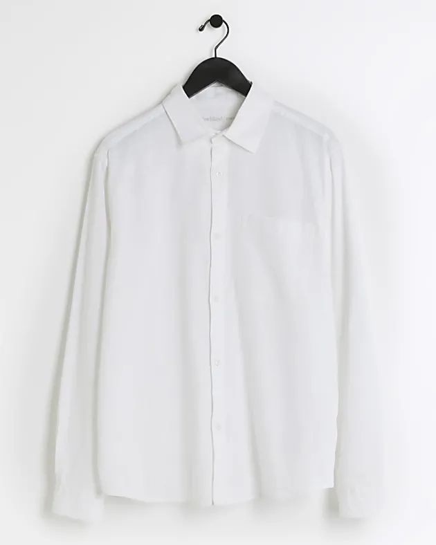 River Island regular fit linen blend shirt< Shirts