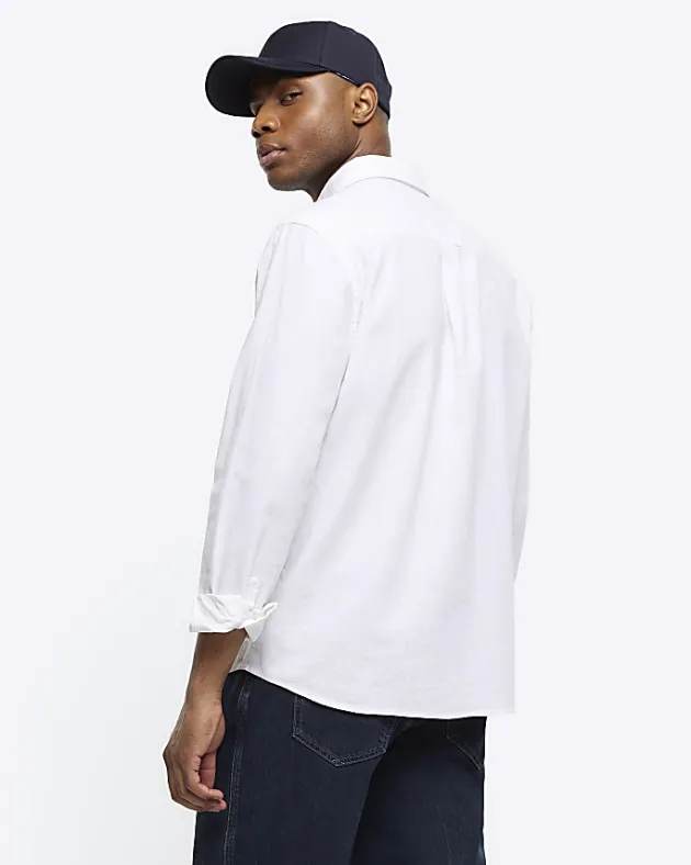 River Island regular fit linen blend shirt< Shirts