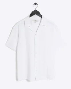 River Island Regular Fit Seersucker Revere Shirt< Shirts