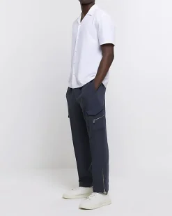 River Island Regular Fit Seersucker Revere Shirt< Shirts