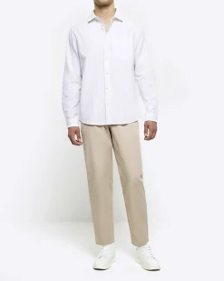 River Island regular fit striped linen blend shirt< Shirts