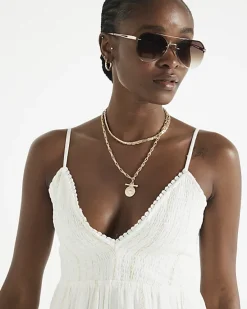 River Island shirred tiered beach mini dress< Dresses