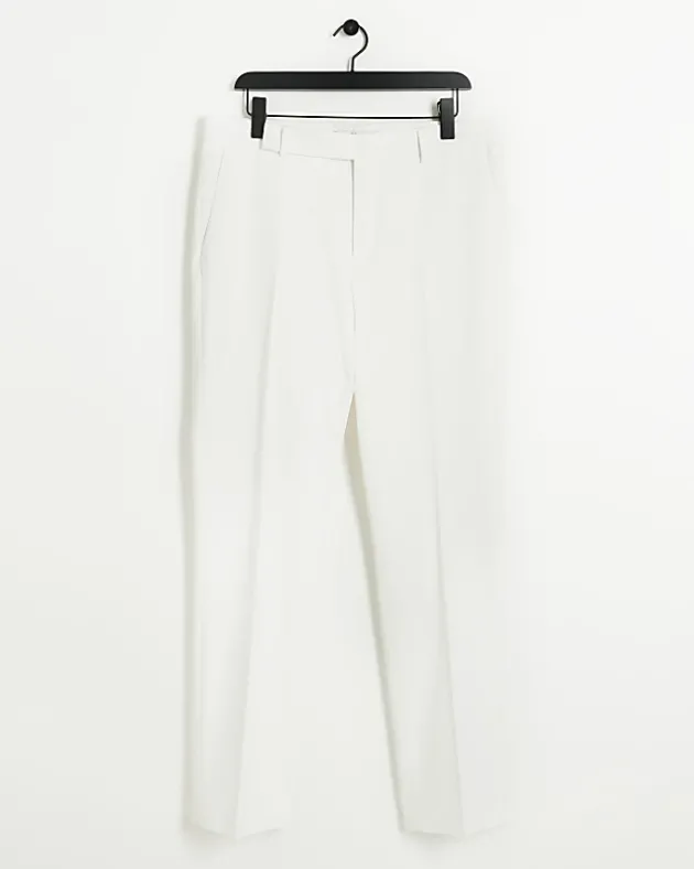River Island slim fit tuxedo suit trousers< Suits