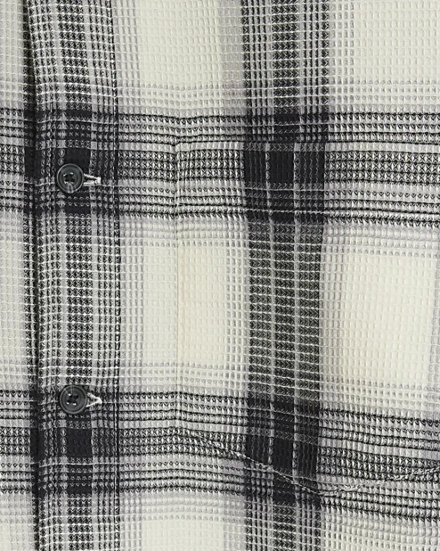 River Island slim fit waffle textured check shirt< Shirts