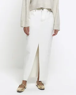 River Island split hem denim maxi skirt< Skirts