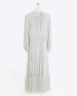 River Island spot bow swing midi dress< Dresses