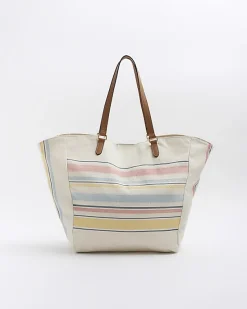 River Island canvas stripe tote bag< Bags, Purses & Luggage