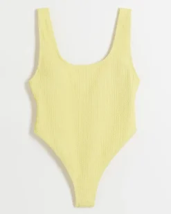 River Island crinkle scoop neck swimsuit< Swimwear & Beachwear