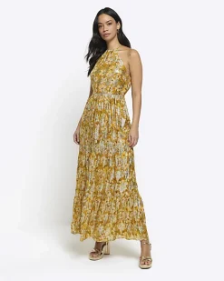 River Island floral glitter slip maxi dress< Dresses