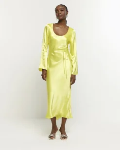 River Island satin belted slip midi dress< Dresses