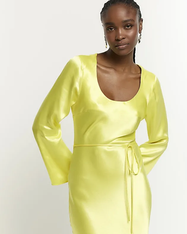 River Island satin belted slip midi dress< Dresses
