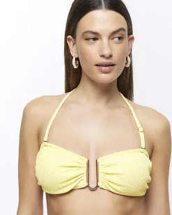River Island textured bandeau bikini top< Swimwear & Beachwear