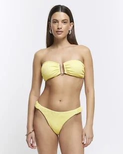River Island textured bandeau bikini top< Swimwear & Beachwear